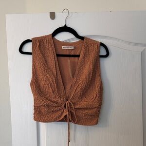 Abercrombie & Fitch Terracotta Tie-Front Tank Top